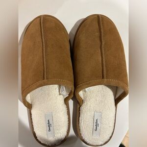 Goodfellow & Co Brown Slippers with Cream Lining